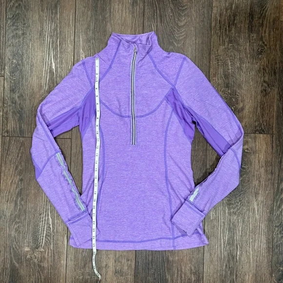 🌸 Lululemon Run Dash 1/2 zip long-sleeve with cuffins, size 8 - Picture 2 of 7